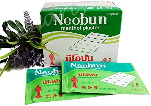 Neobun Menthol Plaster Relief Back Body Joint Muscle Pain Ache by 3M [Box of 20 Packets]