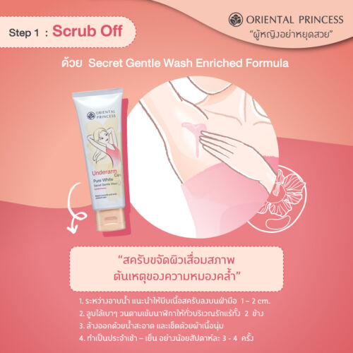 Oriental Princess Underarm Care Pure White Secret Gentle Wash, essence & cream